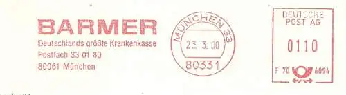 Freistempel F70 6094 München - BARMER Deutschlands größte Krankenkasse (#2039)