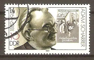 Briefmarke DDR Mi.Nr. 3232 o Bedeutende Persönlichkeiten 1989 / Adam Scharrer (Schriftsteller) #