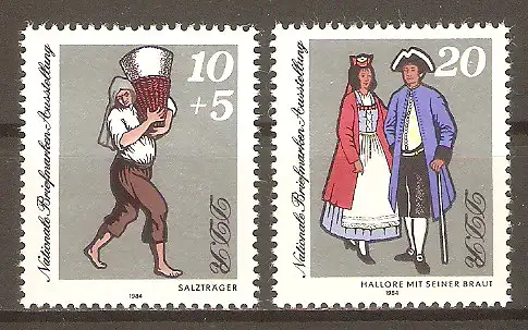 Briefmarke DDR Mi.Nr. 2882-2283 ** Nationale Briefmarkenausstellung Halle 1984 / Salzträger & Hallore mit seiner Braut / Kompletter Satz ! #