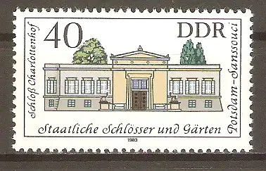 Briefmarke DDR Mi.Nr. 2828 ** Staatliche Schlösser und Gärten: Potsdam-Sanssouci 1983 / Schloss Charlottenhof #