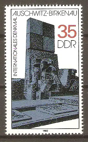 Briefmarke DDR Mi.Nr. 2735 ** Internationale Mahn- und Gedenkstätten 1982 / Denkmal Auschwitz-Birkenau #