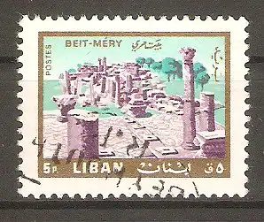 Briefmarke Libanon Mi.Nr. 949 o Sehenswürdigkeiten 1966 / Beit Mery - Ruinen des Römertempels #