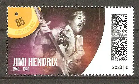 Briefmarke BRD Mi.Nr. 3780 ** Legenden der Pop- und Rockmusik 2023 / Jimi Hendrix #