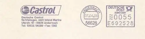 Freistempel E692528 Andernach - Castrol / Deutsche Castrol Vertriebsges. mbh Inland Marine (#2098)