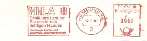 Freistempel Hamburg - HHLA Hamburger Hafen- und Lagerhaus-Aktiengesellschaft / Schiff und Ladung: Bei uns in den richtigen Händen (#2148)