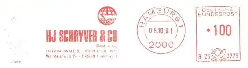 Freistempel B23 3779 Hamburg - HJ SCHRYVER & CO International Spedition gegr. 1929 (#2172)