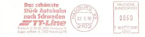 Freistempel F68 3287 Hamburg - TT-Line / Das schönste Stück Autobahn nach Schweden (#2176)