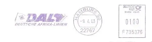 Freistempel F735376 Hamburg - DAL Deutsche Afrika-Linien (#2191)