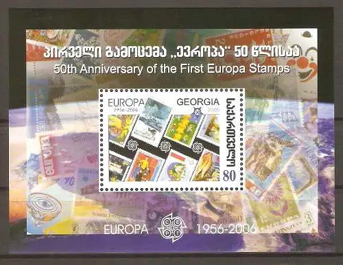 Briefmarke Georgien BLOCK 35 ** (Mi.Nr. 511) 50 Jahre Europamarken CEPT 2006 #