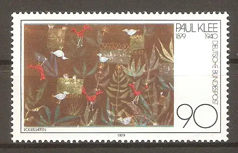 Briefmarke BRD Mi.Nr. 1029 ** 100. Geburtstag von Paul Klee 1979 / "Vogelgarten" #