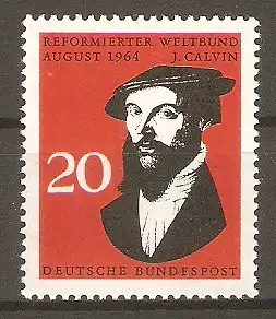 Briefmarke BRD Mi.Nr. 439 ** 3. Aug. Tagung des Reformierten Weltbundes 1964 / Johannes Calvin #