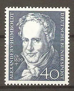 Briefmarke BRD Mi.Nr. 309 ** 100. Todestag von Alexander Freiherr von Humboldt 1959 / Naturforscher und Geograph #