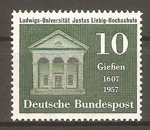 Briefmarke BRD Mi.Nr. 258 ** 350 Jahre Ludwigs-Universität - Justus Liebig-Hochschule in Gießen 1957 #