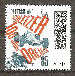 Briefmarke BRD Mi.Nr. 3768 ** 100 Jahre Motorsportrennstrecke Schleizer Dreieck 2023 / Rennwagen und Motorrad #