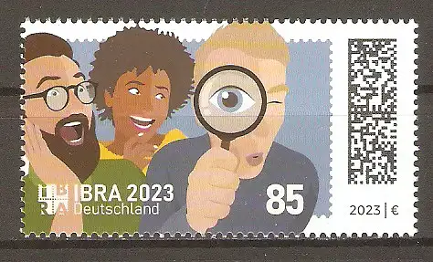 Briefmarke BRD Mi.Nr. 3766 ** Internationale Briefmarkenausstellung IBRA 2023 / Besucher betrachten Exponate auf der IBRA 2023 in Essen #