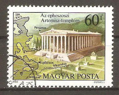 Briefmarke Ungarn Mi.Nr. 3412 A o Die sieben Weltwunder 1980 / Artemis-Tempel in Ephesos #