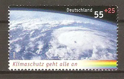 Briefmarke BRD Mi.Nr. 2508 ** Umweltschutz 2006 / Klimaschutz geht alle an - Wirbelsturm (Satellitenbild) #