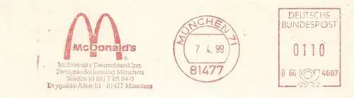 Freistempel B66 4607 München - McDonald´s Deutschland Inc. - Zweigniederlassung München (#2214)