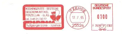 Freistempel F76 7302 Itzehoe - DAMMANN - Küchengeräte Bestecke Geschenkartikel Porzellan Glas (Abb. Geschirr) (#2260)