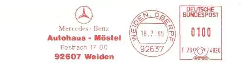 Freistempel F76 4826 Weiden, Oberpf - Mercedes-Benz Autohaus Möstel (Abb. Mercedesstern) (#2280)