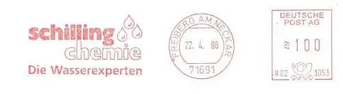 Freistempel H02 3053 Freiberg am Neckar - Schilling Chemie - Die Wasserexperten (Abb. Wassertropfen) (#2358)