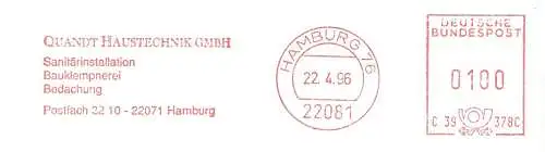 Freistempel C39 378C Hamburg - Quandt Haustechnik GmbH - Sanitärinstallation Bauklempnerei Bedachung (#2393)