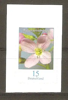 Briefmarke BRD Mi.Nr. 3431 ** Blumen 2018 (selbstklebend aus Folienblatt) / Wiesenschaumkraut (Cardamine pratensis) #