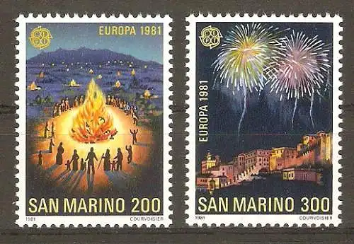 Briefmarke San Marino Mi.Nr. 1225-1226 ** Europa CEPT 1981 / Folklore / Kompletter Satz ! #