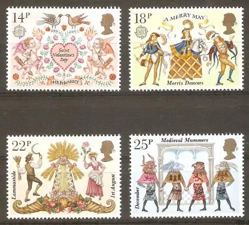 Briefmarke Großbritannien Mi.Nr. 867-870 ** Europa CEPT 1981 / Folklore / Kompletter Satz ! #
