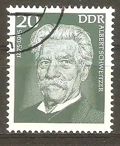 Briefmarke DDR Mi.Nr. 2027 o Bedeutende Persönlichkeiten 1975 / Dr. Albert Schweitzer #