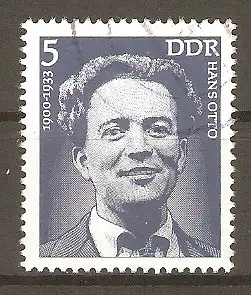 Briefmarke DDR Mi.Nr. 2025 o Bedeutende Persönlichkeiten 1975 / Hans Otto #