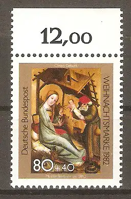 Briefmarke BRD Mi.Nr. 1161 ** Oberrand - Weihnachten 1982 / "Die Geburt Christi" von Meister Bertram von Minden #