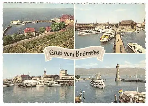 Ansichtskarte Deutschland - Gruß vom Bodensee - Schiffsanlegestellen (2833)