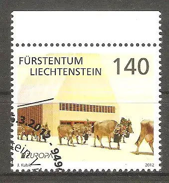 Briefmarke Liechtenstein Mi.Nr. 1624 o Europa CEPT 2012 / Almabtrieb & Landtagsgebäude in Vaduz #