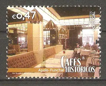Briefmarke Portugal Mi.Nr. 4207 ** Historische Cafés 2016 / Café Apolo in Funchal #