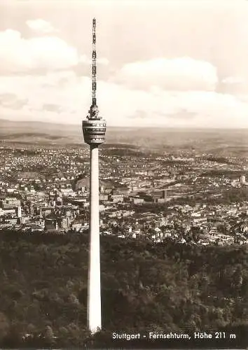 Ansichtskarte Deutschland - Stuttgart - Fernsehturm - Fliegeraufnahme (2874)