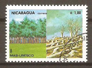 Briefmarke Nicaragua Mi.Nr. 2536 o UNESCO-Kampagne für den Naturschutz 1984 / "Die Kinder verteidigen die Natur" - Bild von Pablo Herrera Berrlos #