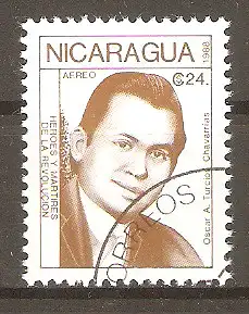 Briefmarke Nicaragua Mi.Nr. 2905 o Helden der Revolution 1988 / Oscar A. Turcios Chavarrias #