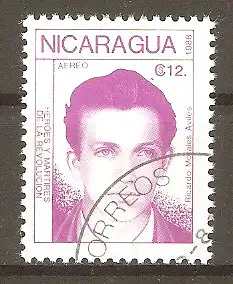 Briefmarke Nicaragua Mi.Nr. 2902 o Helden der Revolution 1988 / Ricardo Morales Avilés #