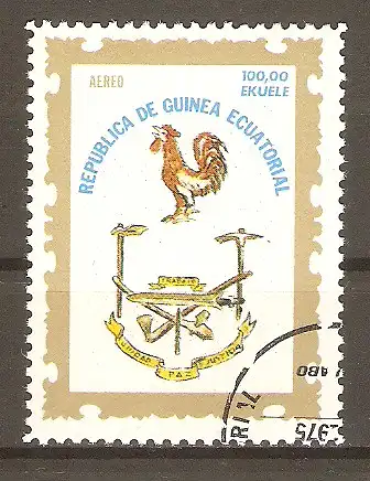 Briefmarke Äquatorial-Guinea Mi.Nr. 758 A o Freimarken 1975 / Wappen #