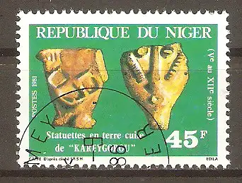 Briefmarke Niger Mi.Nr. 726 o Kareygorou-Tonstatuetten 1981 #