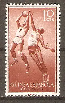 Briefmarke Spanische Besitzungen im Golf von Guinea Mi.Nr. 342 ** Sport 1958 / Basketball #