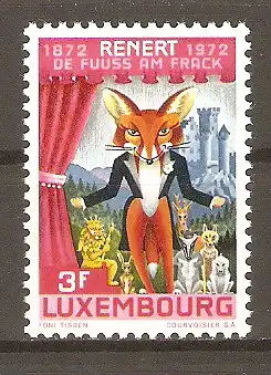 Briefmarke Luxemburg Mi.Nr. 852 ** 100. Jahrestag der Erstveröffentlichung von „Renert“ 1972 / „Der Fuchs im Frack“ #