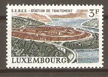 Briefmarke Luxemburg Mi.Nr. 833 ** Landschaften und Bauten 1971 / Wasseraufbereitungsanlage Esch/Sauer #