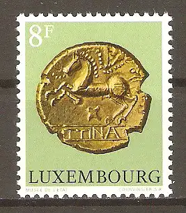 Briefmarke Luxemburg Mi.Nr. 860 ** Keltische und gallorömische Tierdarstellungen 1973 / Goldstater der Treverer #