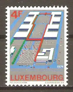 Briefmarke Luxemburg Mi.Nr. 885 ** Messepalast 1974 / Neuer Messepalast in Luxemburg-Kirchberg #