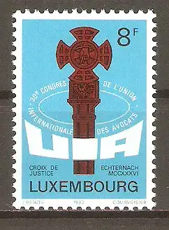 Briefmarke Luxemburg Mi.Nr. 1072 ** Kongress des Weltverbandes der Rechtsanwälte (UIA) 1983 / Echternacher Justizkreuz #