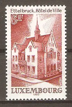 Briefmarke Luxemburg Mi.Nr. 1008 ** Bauwerke 1980 / Rathaus Ettelbrück #