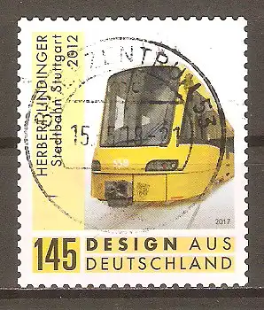 Briefmarke BRD Mi.Nr. 3363 o Design aus Deutschland 2018 / Stadtbahn Stuttgart von Herbert Lindinger #