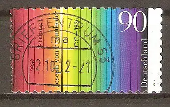 Briefmarke BRD Mi.Nr. 2929 o 225. Geburtstag von Joseph von Fraunhofer 2012 / Sonnenspektrum mit Fraunhofer-Linien #
